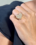 Maxi Anillo Forma Corazón Pavé Oro Amarillo 18K