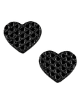 Aros Corazón Diamantes Negros en Oro Blanco 18K