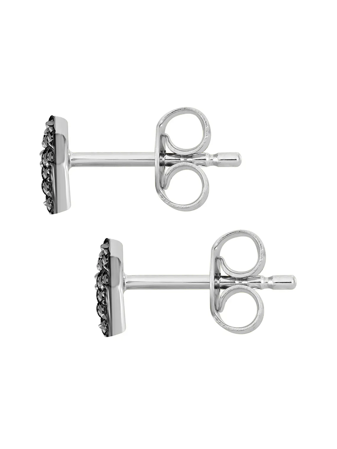 Aros Corazón Diamantes Negros en Oro Blanco 18K 3