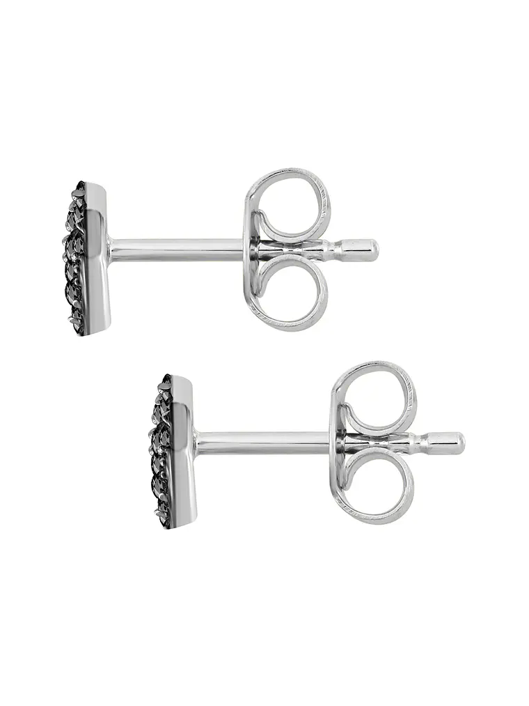 Aros Corazón Diamantes Negros en Oro Blanco 18K 3