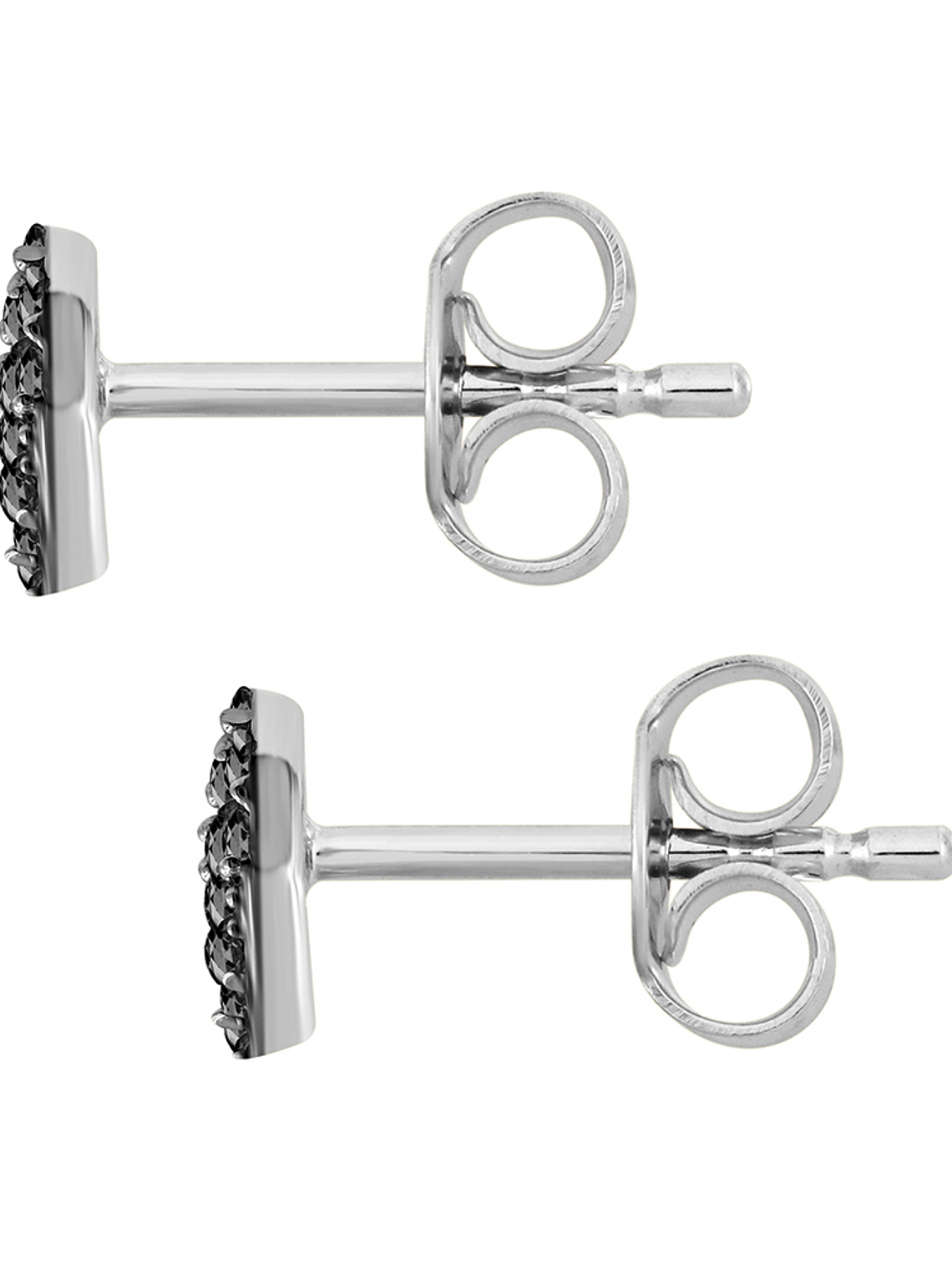 Aros Corazón Diamantes Negros en Oro Blanco 18K 3