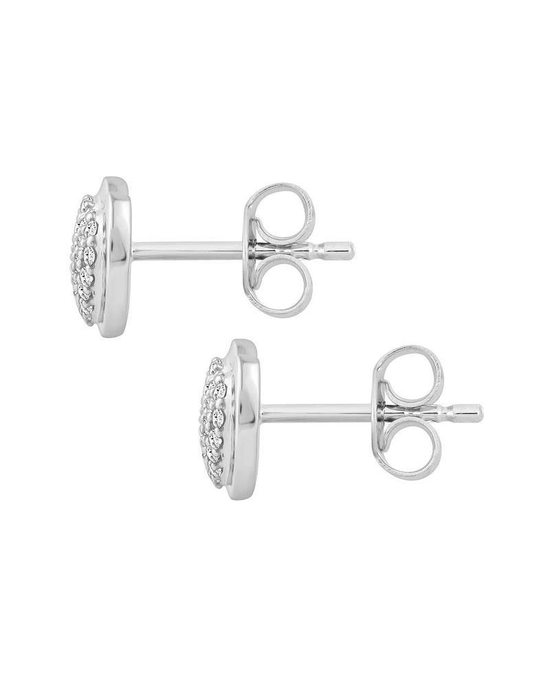 Aros Corazón Diamantes Naturales Pavé en Oro Blanco 18K