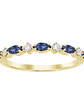 Anillo Cintillo Zafiros Azules y Diamantes en Oro Amarillo 18K - Miniatura 1