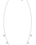 Collar 7 Diamantes Colgantes en Oro Blanco 18K