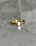 Anillo Solitario Diamante Natural Corte Esmeralda en Oro Amarillo 18K