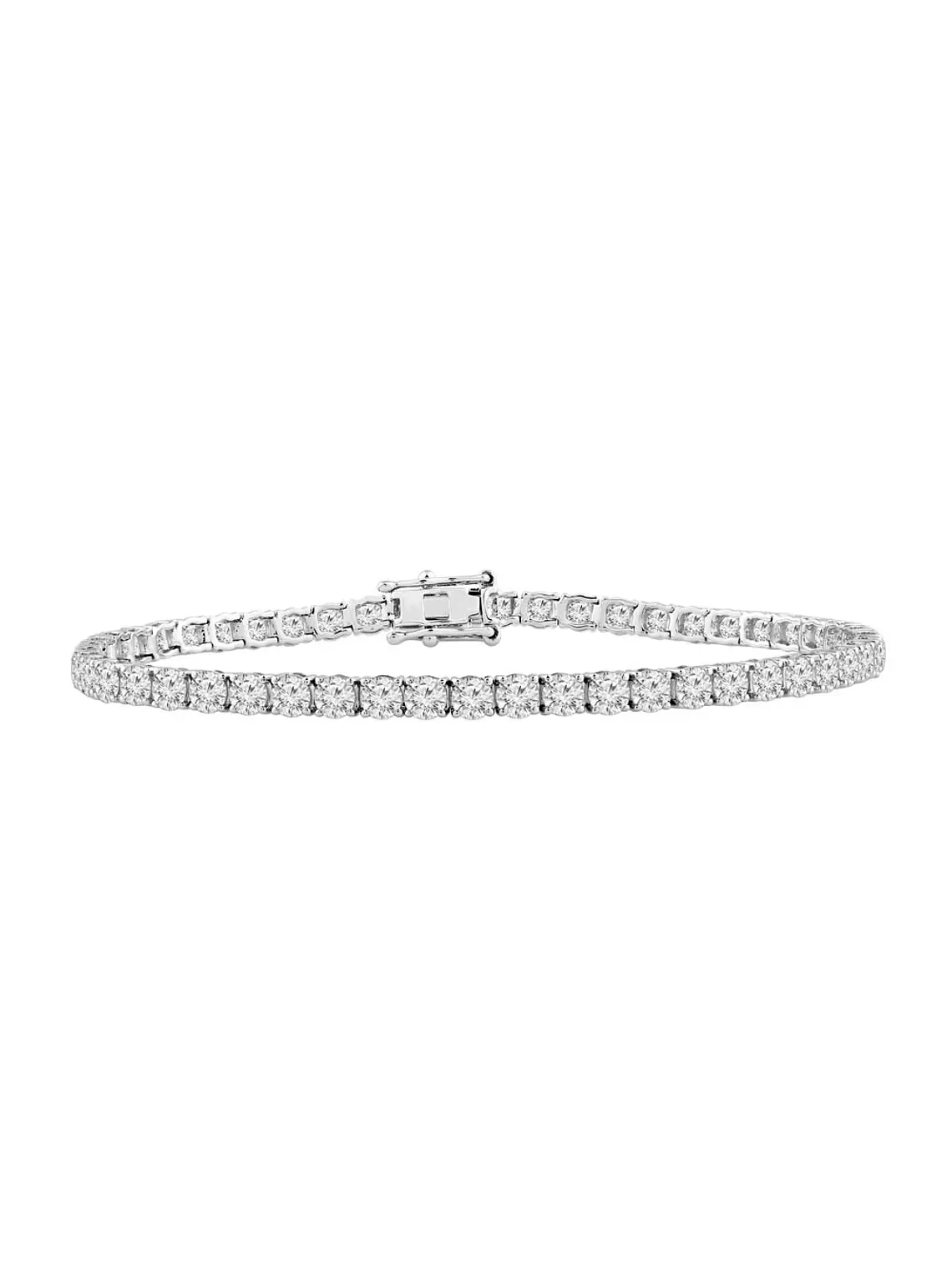 Maravillosa Pulsera Tennis Diamantes Naturales en Oro Blanco 18K 1