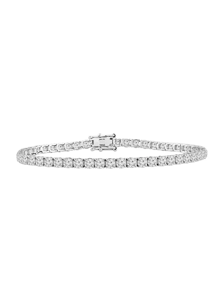 Maravillosa Pulsera Tennis Diamantes Naturales en Oro Blanco 18K 1
