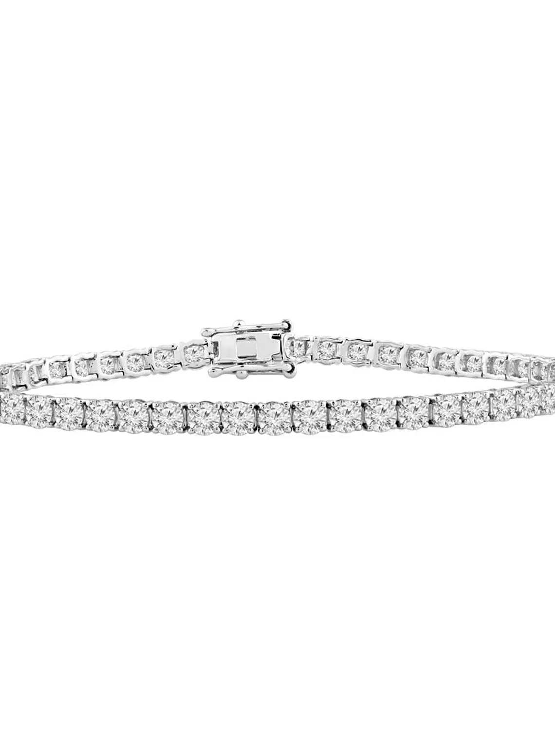 Maravillosa Pulsera Tennis Diamantes Naturales en Oro Blanco 18K 1