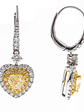 Aros Forma Corazón Diamantes Fancy Yellow Oro Blanco 18K - Miniatura 1