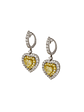 Aros Forma Corazón Diamantes Fancy Yellow Oro Blanco 18K - Miniatura 2