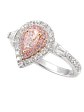Anillo Diamantes Rosados Naturales en Oro Blanco 18K - Miniatura 3