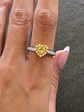 Anillo Solitario Diamante Fancy Yellow Natural Corazón Oro Blanco 18k - Miniatura 2