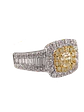 Anillo Solitario Diamante Fancy Yellow Natural Oro Blanco 18k - Miniatura 2