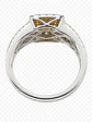 Anillo Solitario Diamante Fancy Yellow Natural Oro Blanco 18k - Miniatura 4