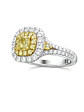 Anillo Solitario Diamante Fancy Yellow Natural Oro Blanco 18K - Miniatura 2
