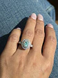 Precioso Anillo Turmalina Paraíba Natural Halo de Diamantes en Oro Blanco 18K - Miniatura 5
