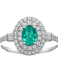 Precioso Anillo Turmalina Paraíba Natural Halo de Diamantes en Oro Blanco 18K - Miniatura 1