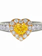 Anillo Solitario Diamante Fancy Yellow Natural Corazón Oro Blanco 18k - Miniatura 1