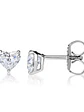 Aros Stud Solitarios Diamantes Corazón en Oro Blanco 18K - Miniatura 2