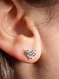 Aros Stud Solitarios Diamantes Corazón en Oro Blanco 18K - Miniatura 4