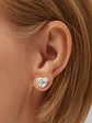 Aros Stud Solitarios Diamantes Corazón en Oro Blanco 18K - Miniatura 2