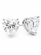 Aros Stud Solitarios Diamantes Corazón en Oro Blanco 18K - Miniatura 1