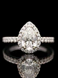 Anillo Solitario Corte Gota Pera Diamantes Naturales Oro Blanco 18K - Miniatura 2