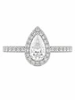Anillo Solitario Corte Gota Pera Diamantes Naturales Oro Blanco 18K - Miniatura 1