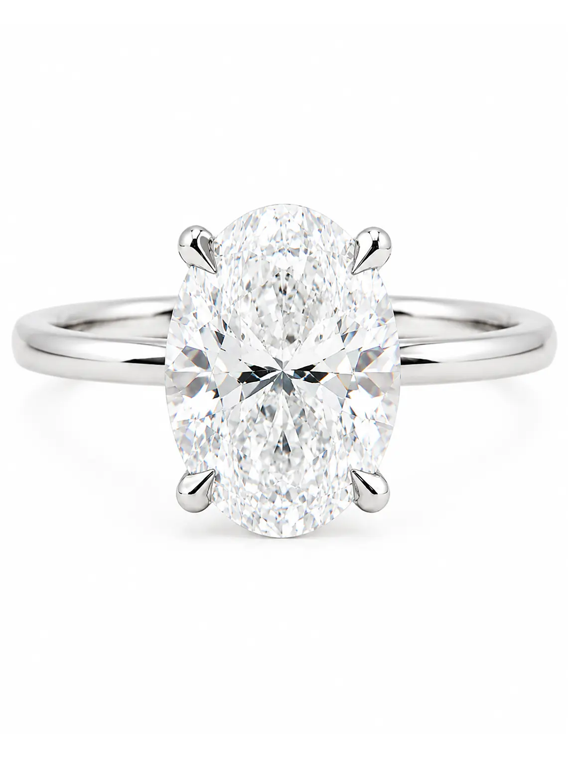 Anillo Solitario Corte Ovalado Diamantes Naturales con Certificado GIA 1