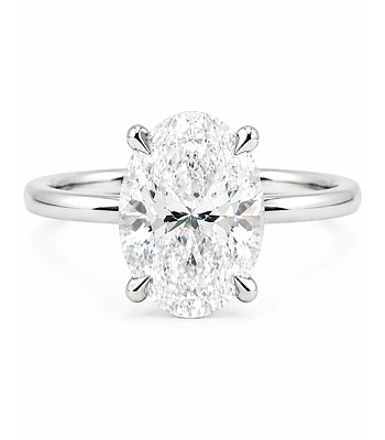 Anillo Solitario Corte Ovalado Diamantes Naturales con Certificado GIA