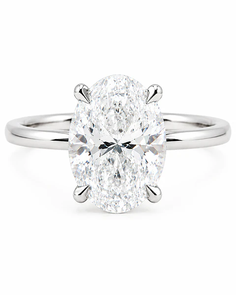 Anillo Solitario Corte Ovalado Diamantes Naturales con Certificado GIA