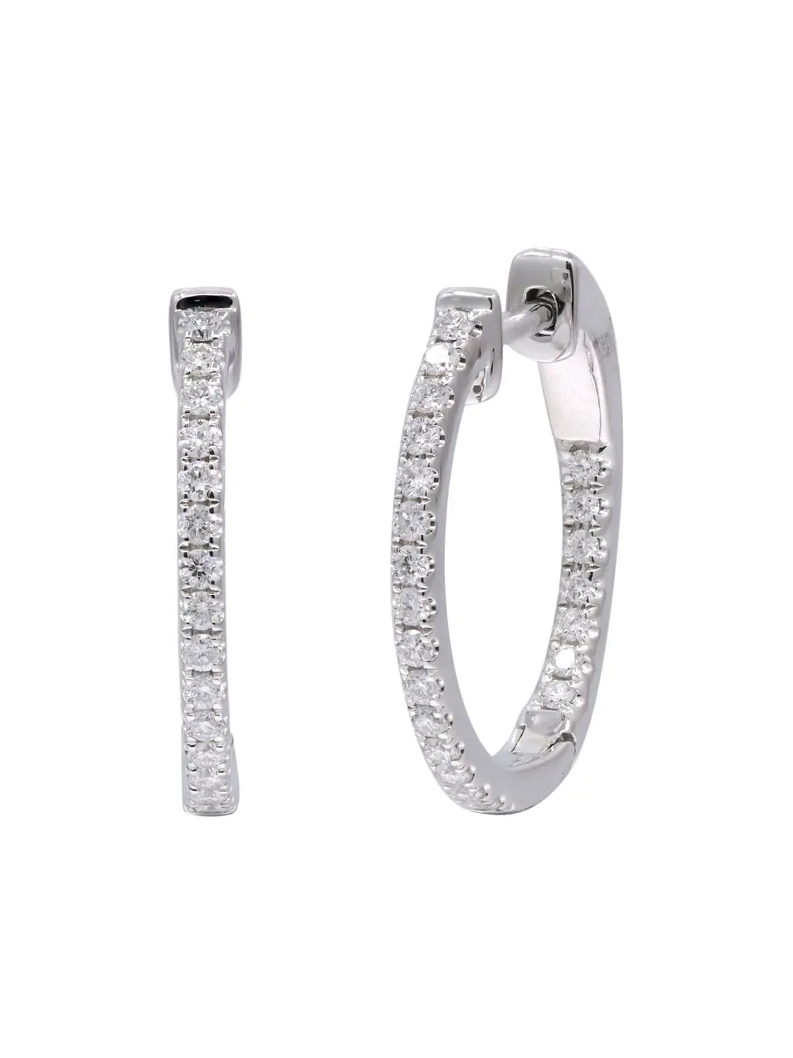 Aros Argollas Diamantes Naturales enOro Blanco 18K 1