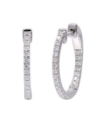 Aros Argollas Diamantes Naturales enOro Blanco 18K