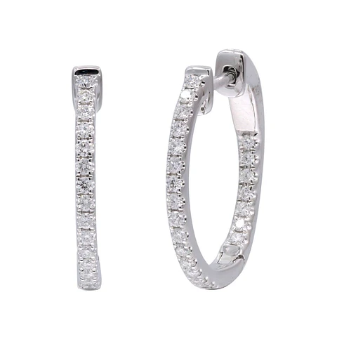 Aros Argollas Diamantes Naturales enOro Blanco 18K