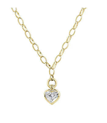 Exclusivo Collar Diamante Corte Corazón en Oro Amarillo 18K