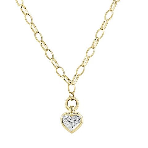 Exclusivo Collar Diamante Corte Corazón en Oro Amarillo 18K