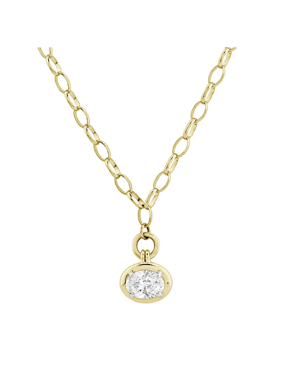 Exclusivo Collar Diamante Corte Ovalado en Oro Amarillo 18K 1