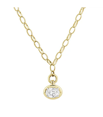 Exclusivo Collar Diamante Corte Ovalado en Oro Amarillo 18K