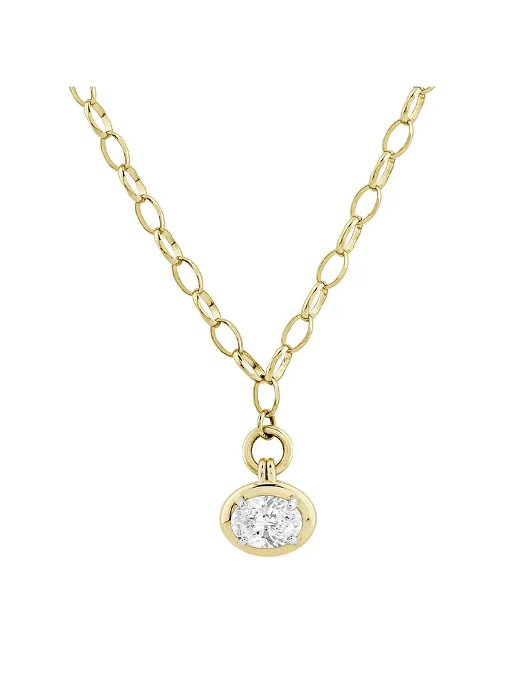 Exclusivo Collar Diamante Corte Ovalado en Oro Amarillo 18K 1