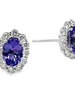 Aros Tanzanitas y Diamantes en Oro Blanco 18K - Miniatura 2