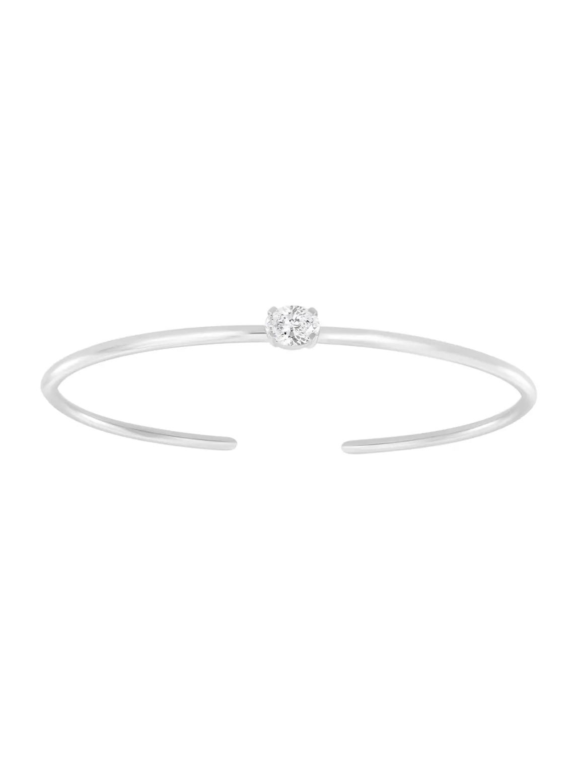 Preciosa Esclava Diamante Corte Oval y Oro Blanco 18K 1