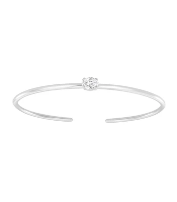Preciosa Esclava Diamante Corte Oval y Oro Blanco 18K
