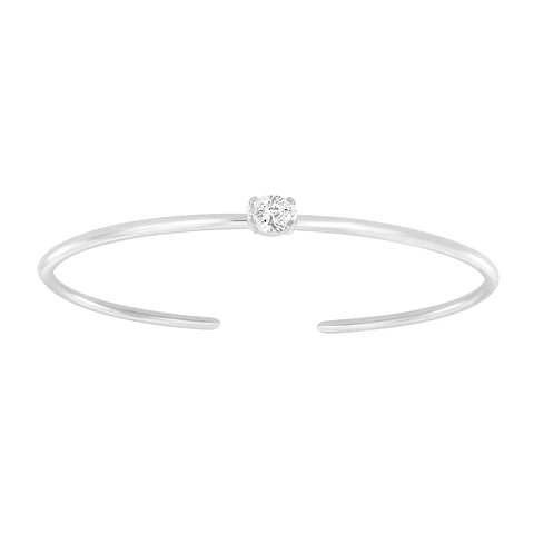 Preciosa Esclava Diamante Corte Oval y Oro Blanco 18K