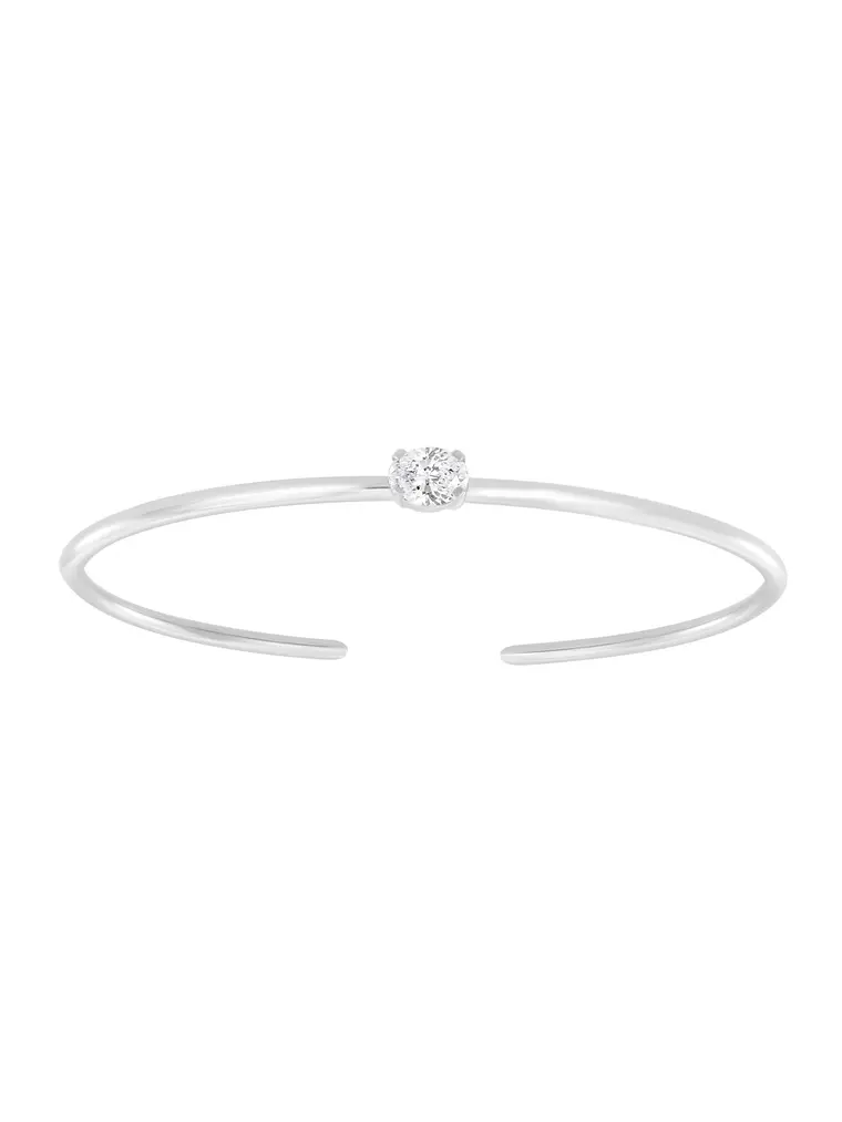 Preciosa Esclava Diamante Corte Oval y Oro Blanco 18K 1