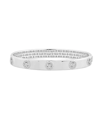 Preciosa Esclava ancha con Diamantes en Oro Blanco 18K