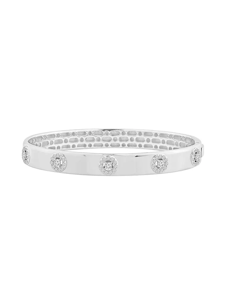 Preciosa Esclava ancha con Diamantes en Oro Blanco 18K 1
