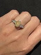 Anillo Solitario Diamante Fancy Yellow Natural Gota Oro Blanco 18k - Miniatura 2