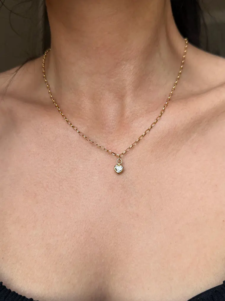 Exclusivo Collar Diamante Corte Corazón en Oro Amarillo 18K 2