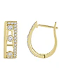 Aros Argollas Triple Diamantes Oro Amarillo 18K - Miniatura 1