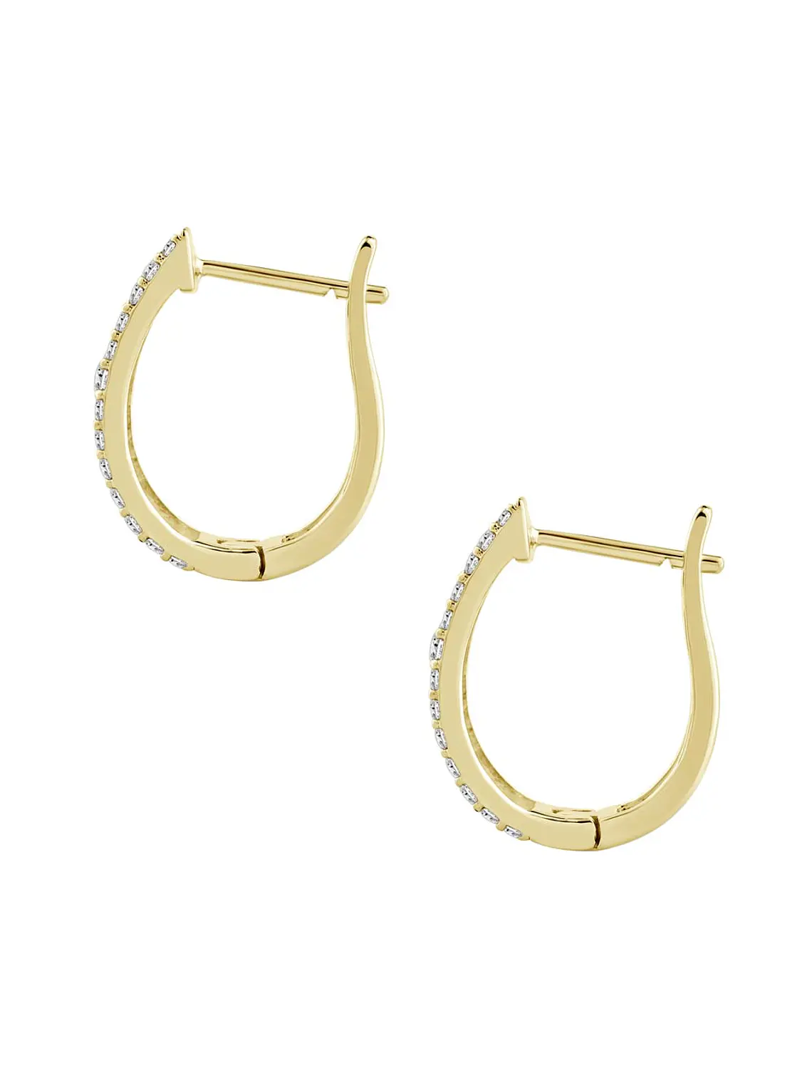 Aros Argollas Triple Diamantes Oro Amarillo 18K 2